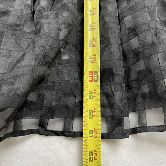 NWTPretty Garden Puff Sleeve Smocked Tiered Dress Sheer Midi Black Cottagecore-L - Picture 7 of 13